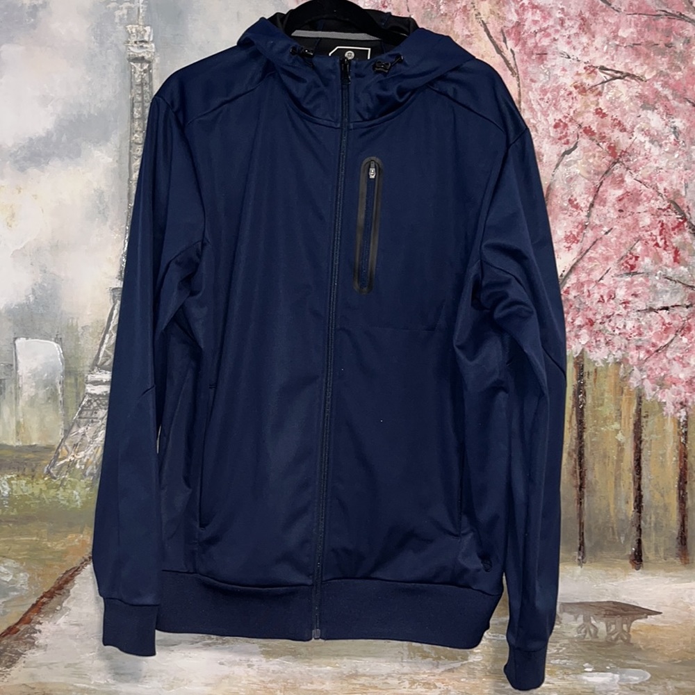 Mondetta Outdoor Project Full Zip Hooded Wind Water Resistant Jacket sz M EUC